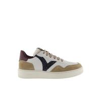 Women's split leather effect sneakers with sequins Victoria Madrid Beige 39