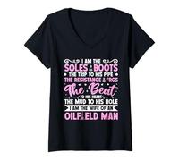 Women's Spoiled Oilfield Wife V-Neck T-Shirt
