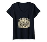 Women's Spoke Em If You Got 'Em Cycling Humor V-Neck T-Shirt