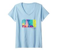 Womens Spongebob Squarepants Beach Retro Surf Patrick Summer Style V-Neck T-Shirt