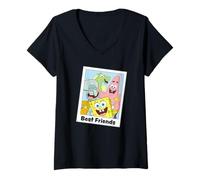 Womens Spongebob Squarepants Best Friends Patrick Squidward Retro V-Neck T-Shirt