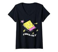 Womens Spongebob Squarepants Chill Out Starfish V-Neck T-Shirt