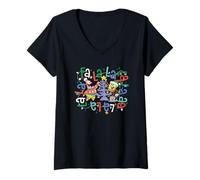 Womens Spongebob Squarepants Christmas Jolly Coral Tree Decoration V-Neck T-Shirt