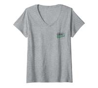 Womens Spongebob Squarepants Chum Bucket Distressed Pocket Logo V-Neck T-Shirt