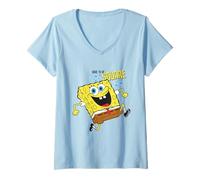 Womens Spongebob Squarepants Dare to Be Square Happy V-Neck T-Shirt