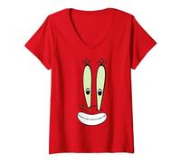 Womens SpongeBob SquarePants Halloween Mr. Krabs Big Face Costume V-Neck T-Shirt