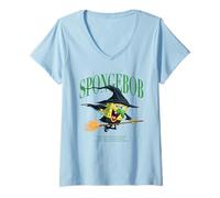 Women's Spongebob Squarepants Halloween Spongebob Witch Costume V-Neck T-Shirt
