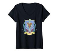 Womens SpongeBob SquarePants Handsome Squidward Tarot Card Portrait V-Neck T-Shirt