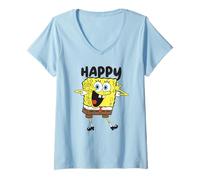 Women's Spongebob Squarepants Happy Cheer Pose V-Neck T-Shirt