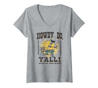 Womens Spongebob Squarepants Howdy Do Y'all! Pest of The West V-Neck T-Shirt