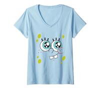 Womens Spongebob Squarepants Kawaii Face V-Neck T-Shirt