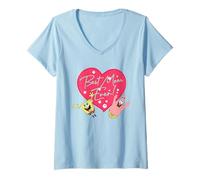 Women's Spongebob Squarepants Mother's Day Best Mom Heart V-Neck T-Shirt