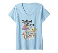 Womens Spongebob Squarepants No Bad Days Mushrooms V-Neck T-Shirt