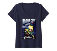 Womens Spongebob Squarepants Robot Chef V-Neck T-Shirt