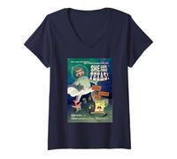 Womens Spongebob Squarepants She Came from Texas V-Neck T-Shirt
