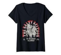 Womens SpongeBob SquarePants The Salty Spitoon No Weenies Cartoon V-Neck T-Shirt