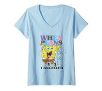 Womens Spongebob Squarepants When Plans Get Cancelled Funny V-Neck T-Shirt