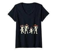 Women's Spooky Dancing Mummy Zombie Trick Or Treat Halloween V-Neck T-Shirt