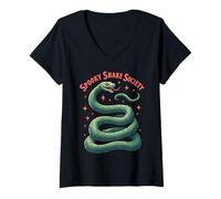 Womens Spooky Snake Society Halloween V-Neck T-Shirt