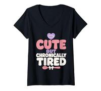 Women's Spoonie Chronic Illness Invisible Illness Gift V-Neck T-Shirt