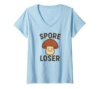 Womens Spore Loser Mushroom - Funny Fungi Pun V-Neck T-Shirt