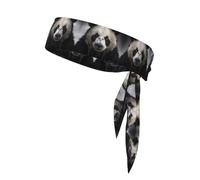 Women's Sport Headband Sweatband, Non-Slip, Adjustable Panda in The Water Head Tie for Workouts, Running, Yoga, and Fitness