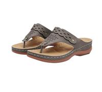 Womens Sport Sandals Womens Orthopedic Flip Flops UK Wedge Sandals Clip Toe Sliders Slip On Athletic Yoga Mat Memory Foam Cushion Thong Sandal Comfy Plantar Fasciitis Arch Support Footwear Grey