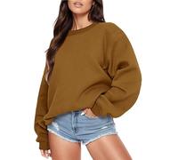 Women's Sport Sweatshirt without Hood Large Size Round Neck Pullover Top Long Sleeve Casual Top Solid Color Basic Loose Autumn and Winter for Jogging, Bodybuilding, Fitness, Gym
