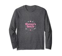 Women's Sports are Just Sports: Equality Message Long Sleeve T-Shirt, Adult Unisex, Dark Heather Grey, S