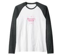 Women's Sports are Just Sports: Equality Message Raglan Baseball Tee, Men, Dark Heather/White, M