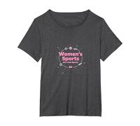 Women's Sports are Just Sports: Equality Message T-Shirt, Women's Plus, Dark Heather Grey, 4X