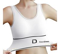 Women's Sports Bra,Low Back Camisole,Soft Support Sportswear Vest,Seamless Sports Bralettes Wirefree Comfort Crop Top with Removable Pads for Fitness Yoga Daily Wear Bra (White, L)