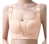 Women's Sports Bra, Push Up Bra without Underwire with Covering Straps, Large Size with Side Support and Lifting Effect