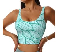 Women's Sports Bra Teal Green Petal Watercolor Athletic Vest Fitness Workout Tank Tops Running Yoga Bras
