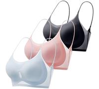 Women's Sports Bra Ultra Thin Silk Comfortable & Sexy - Summer Anti Sagging Seamless Plus Size Ice Comfort Bras - Lightweight Breathable Workout Top for Gym, Yoga, Running - UK Sizes S-4XL