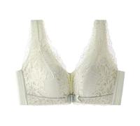 Women's Sports Bra Without Underwire Elegant Non-Wired Push-Up Bra with Lace Back in Size S Front Closure Medium Thickness Shapes Smooths the Sides