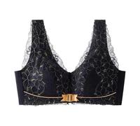 Women's Sports Bra Without Underwire Elegant Non-Wired Push-Up Bra with Lace Back in Size S Front Closure Medium Thickness Shapes Smooths the Sides
