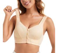 Womens Sports Bra, Women'S Front Side Buckle Lace Edge Without Steel Ring Movement Seamless Gathering Adjustment Yoga Sleep Large Bra