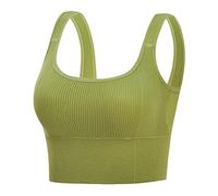 Women's Sports Bra Yoga Seamless Comfortable Sports Bra for Women Workout Activity Yoga Bra Sleep Bra with Removable Pads Dirndl Pregnancy, Green, A