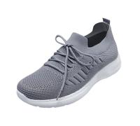 Women's Sports Shoes Extra Wide Trainers Air Cushion Street Running Shoes Light Tennis Gym Training Shoes Breathable Hiking Shoes, gray, 3.5