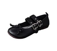 Women's Sports Shoes Ladies Small Leather Shoes Glossy Shoes Breathable and Comfortable Casual Shoes Womens oafers Size 5 (Black, 4)