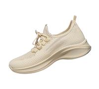 Women's Sports Shoes Mesh Women Shoes Fashion Casual Sneakers Women's Soft Bottom Comfortable Breathable Women's Sports Mesh Shoes, beige, 8 UK