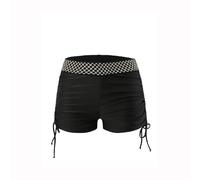 Women's Sports Shorts Printed Swimsuit Bottom High Waist Beach Shorts Adjustable Tie Side Bikini