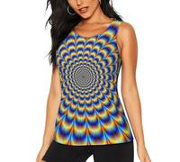 Women's Sports Vest, Workout Tank Tops Wicking Vest Sleeveless Workout Shirts, Spiral Optical Illusion GIF