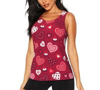 Women's Sports Vest, Workout Tank Tops Wicking Vest Sleeveless Workout Shirts, Valentine's Day Love Heart Pattern