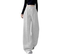 Women's Sports Wide Leg Sweatpants Baggy Tall Solid Open Bottom Joggers Cozy Active Loose Fitting Casual Straight Leg Trousers with Pockets Wide Legged Soft Loose Fit Track Pants Grey