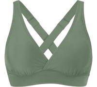Women's Sporty Adjustable Wide Straps Bikini Top Large Bust Criss Cross Back Supportive Swimsuit Tops Only, Olive, Large
