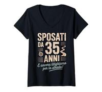 Womens Sposati da 35 Anni e Ancora Litighiamo Per La Strada V-Neck T-Shirt