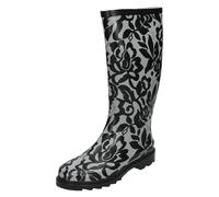 Womens Spot On Lace Style Print Upper Welly - X1R103