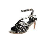 Women's Spot Print Multi Strap Summer Heels with Buckle